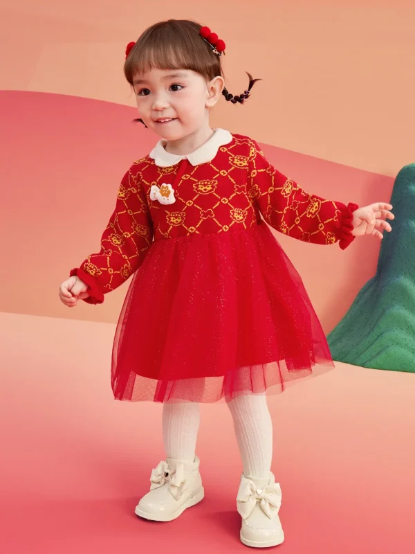 Balabala Baby One-Piece Dress 2025 New Spring Clothes Baby Girl Princess Dress Store