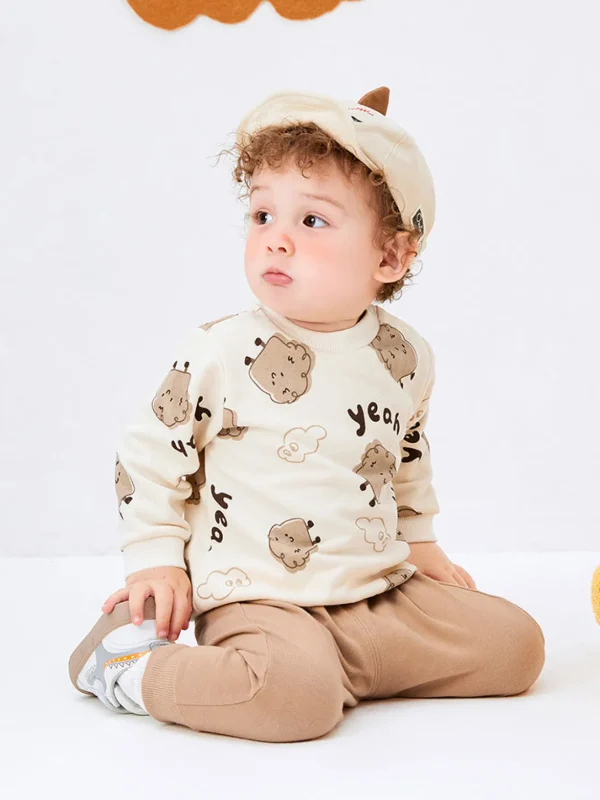 Balabala Baby Simple Version Cotton Long Sleeve Suit208322104206 Hot