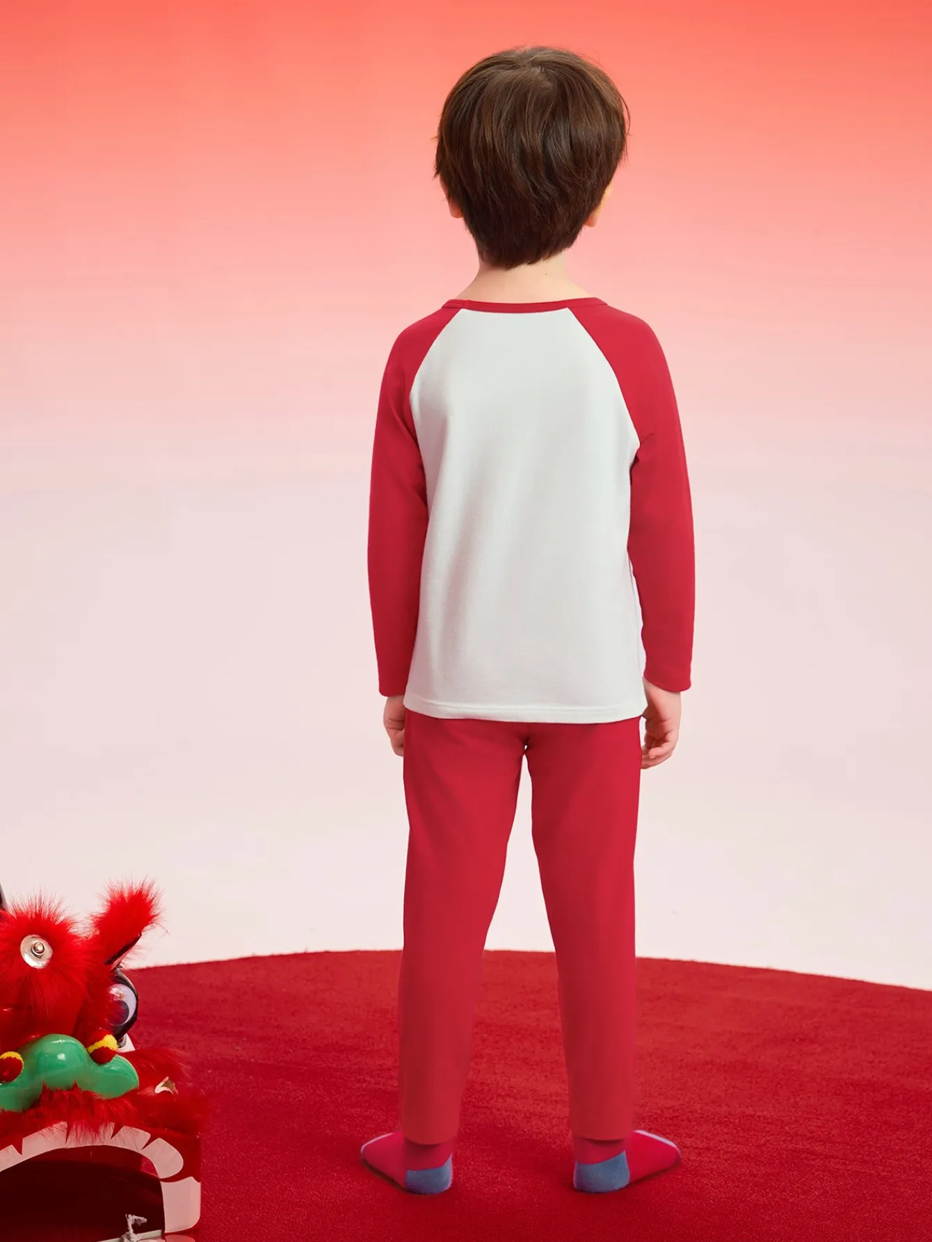 Balabala Baby Autumn Clothes Suit Year of the Snake Boy And Girl Thermal Underwear Animal Year Red Pajamas Clearance