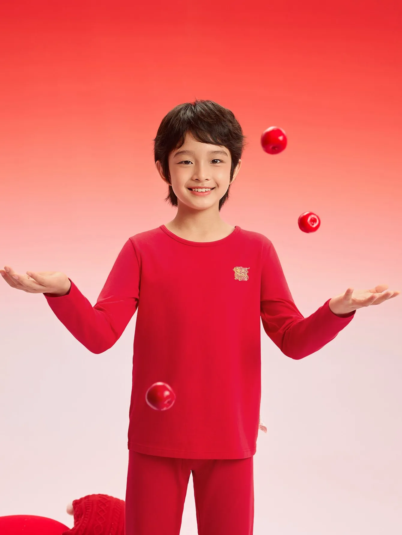 Balabala Baby Autumn Clothes Suit Year of the Snake Boy And Girl Thermal Underwear Animal Year Red Pajamas Sale