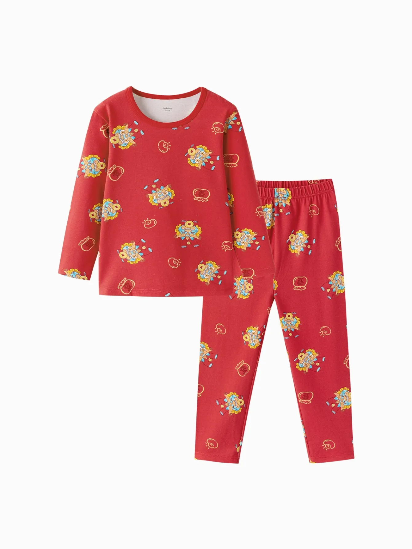 Balabala Baby Autumn Clothes Suit Year of the Snake Boy And Girl Thermal Underwear Animal Year Red Pajamas Clearance