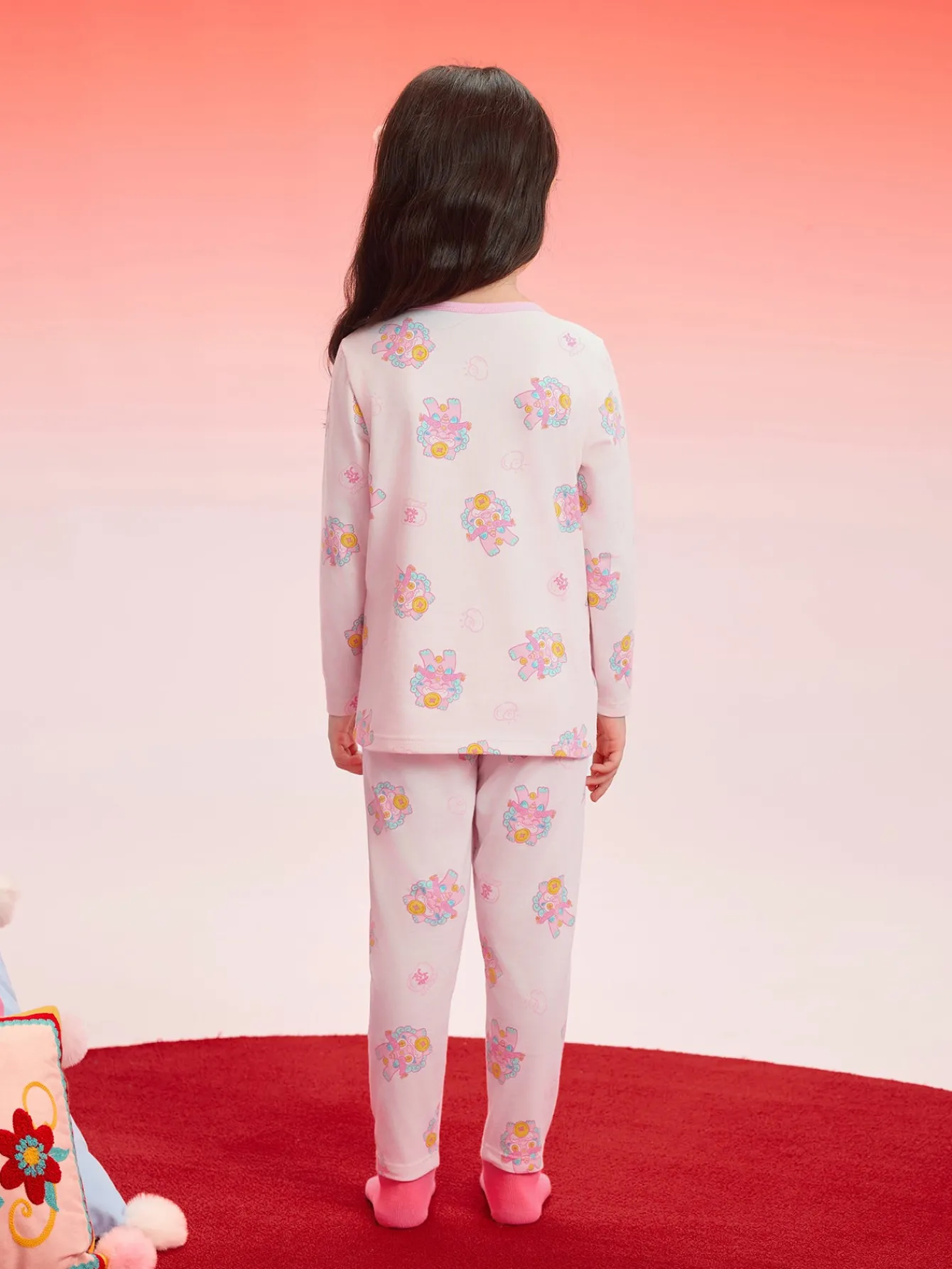 Balabala Baby Autumn Clothes Suit Year of the Snake Boy And Girl Thermal Underwear Animal Year Red Pajamas Clearance