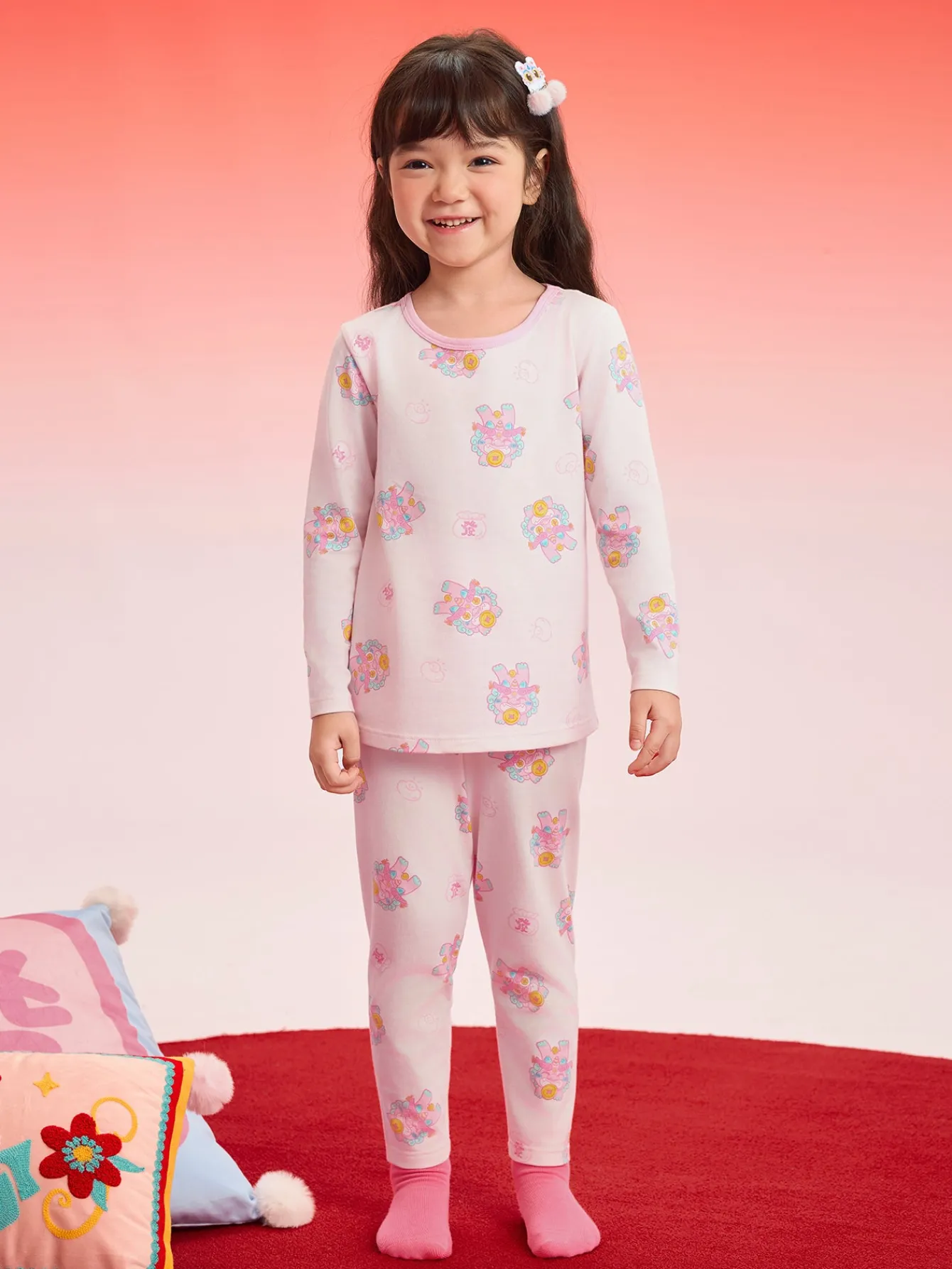 Balabala Baby Autumn Clothes Suit Year of the Snake Boy And Girl Thermal Underwear Animal Year Red Pajamas Clearance