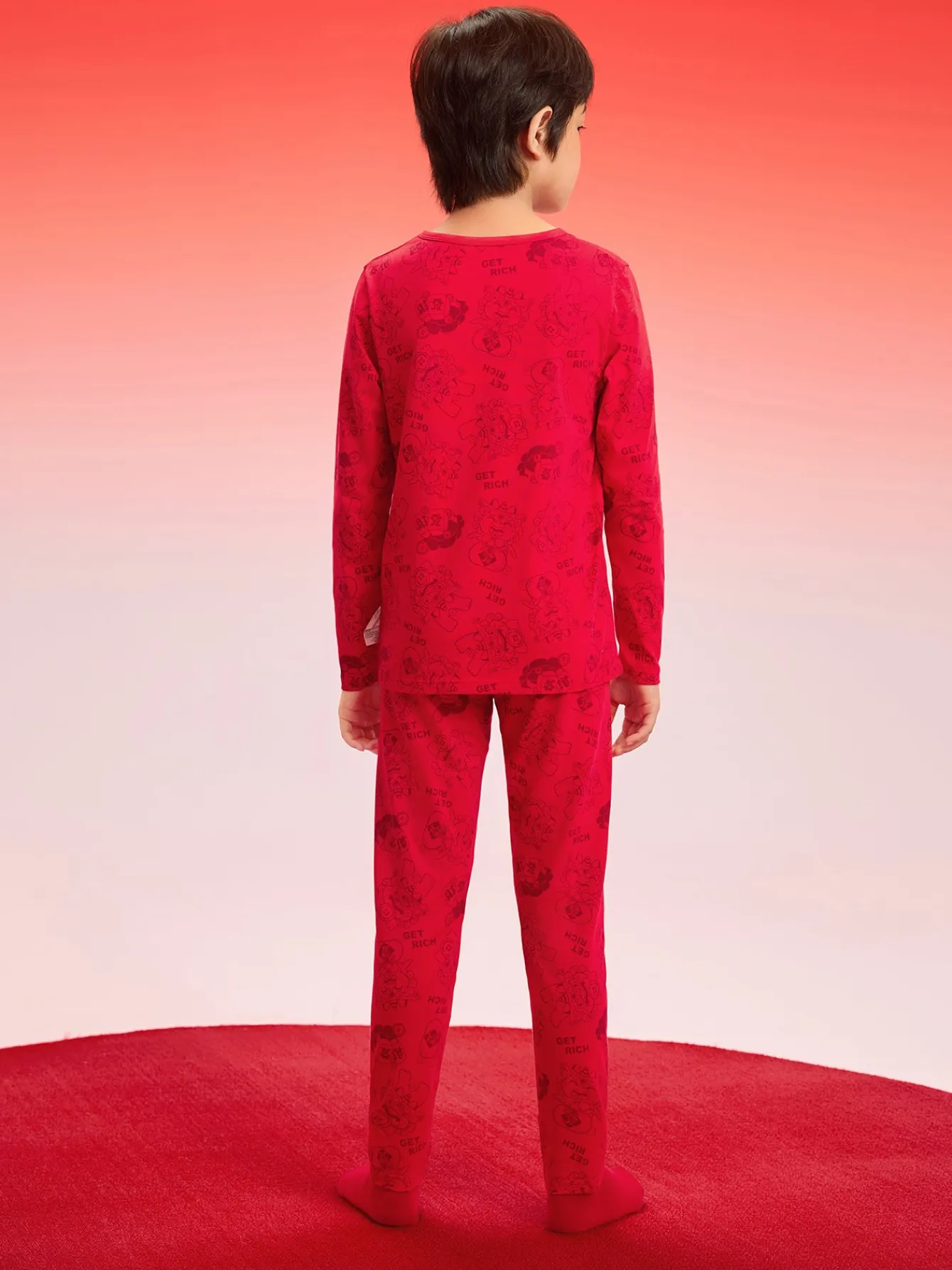 Balabala Baby Autumn Clothes Suit Year of the Snake Boy And Girl Thermal Underwear Animal Year Red Pajamas Sale