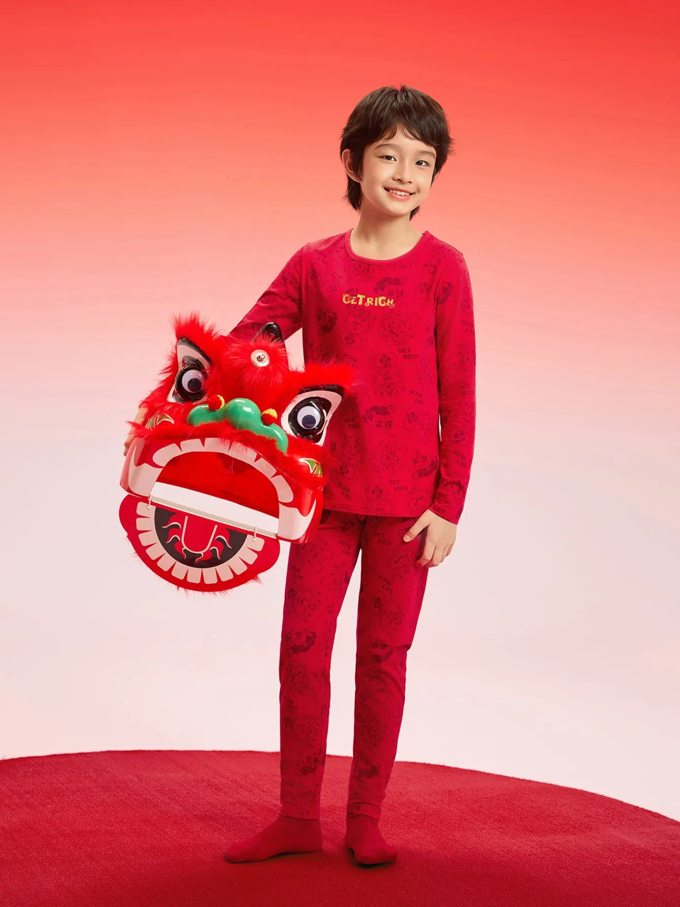 Balabala Baby Autumn Clothes Suit Year of the Snake Boy And Girl Thermal Underwear Animal Year Red Pajamas Sale