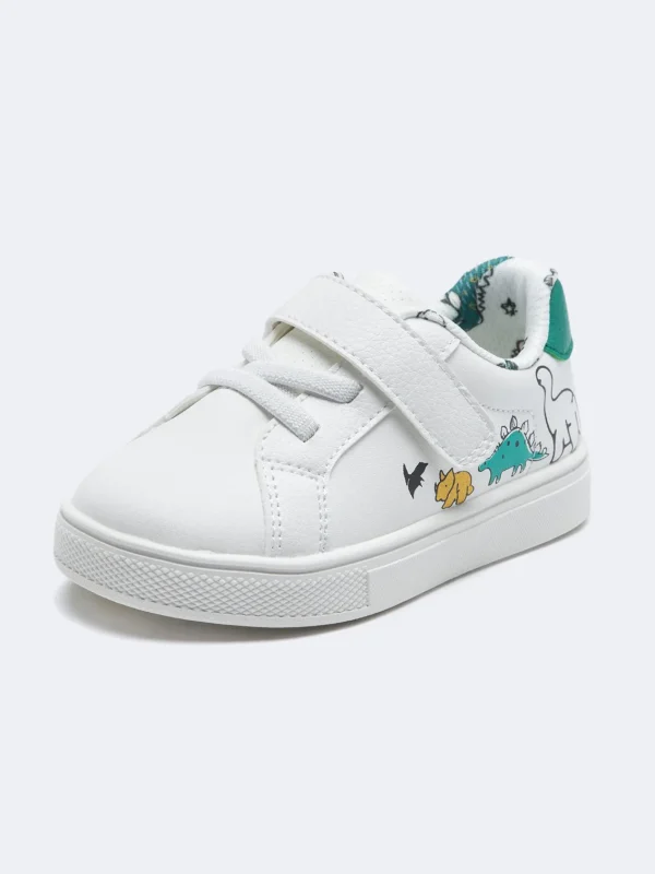 Balabala Baby Boy Dinosaur Cartoon Hook-and-loop Fastener Sneakers(AZ) White Shop