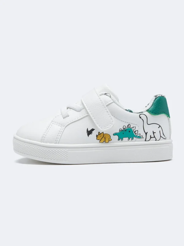 Balabala Baby Boy Dinosaur Cartoon Hook-and-loop Fastener Sneakers(AZ) White Shop