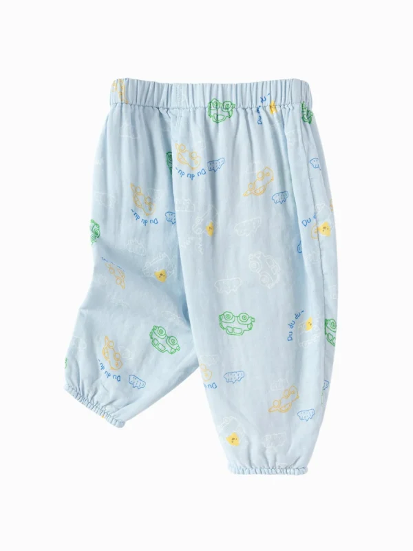 Balabala Baby Boy Have Fun Style Woven Trousers White Blue Hue Outlet