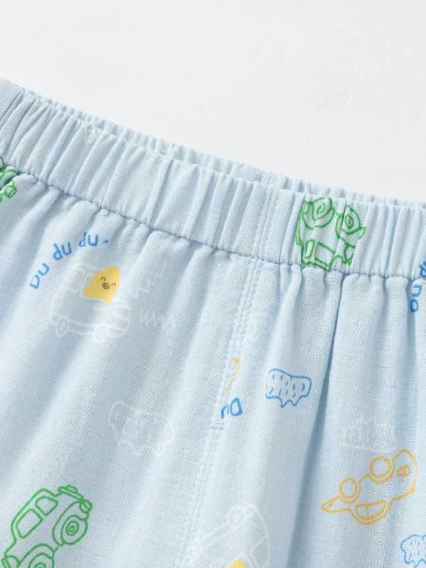 Balabala Baby Boy Have Fun Style Woven Trousers White Blue Hue Outlet