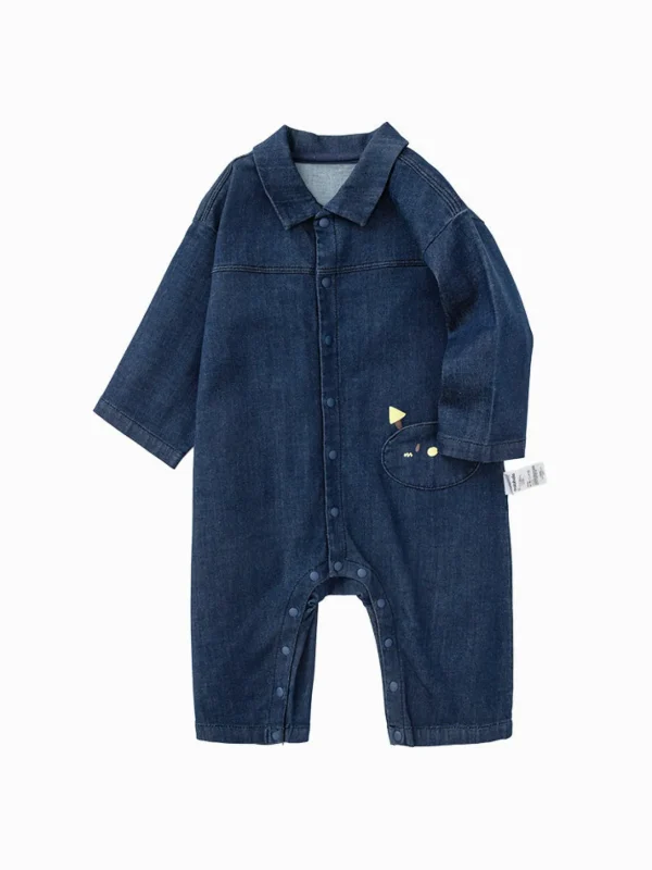 Balabala Baby Boy Medium Stretch Modal Indigo Animal Shaped Other Jumper 0-3 Years Denim Blue Fashion