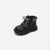 Balabala Baby Boys Autumn And Winter Fashionable High-Top Thickened Warm Anti-Slip Sole Kids Boots Black Store