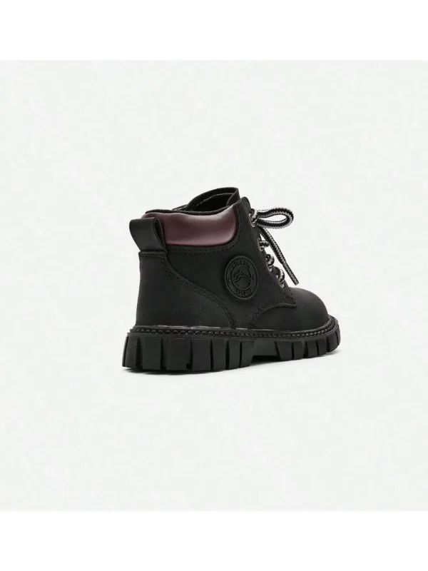 Balabala Baby Boys Autumn And Winter Fashionable High-Top Thickened Warm Anti-Slip Sole Kids Boots Black Store