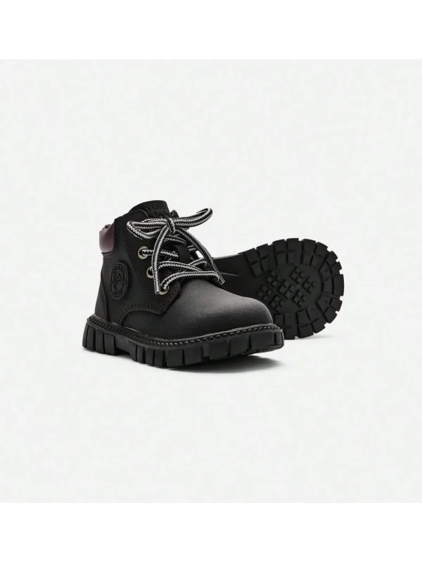Balabala Baby Boys Autumn And Winter Fashionable High-Top Thickened Warm Anti-Slip Sole Kids Boots Black Store