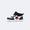 Balabala Baby Boys Star Pattern Sports Shoes Winter Warm Baby Non-Slip Toddler Shoes Black White Outlet