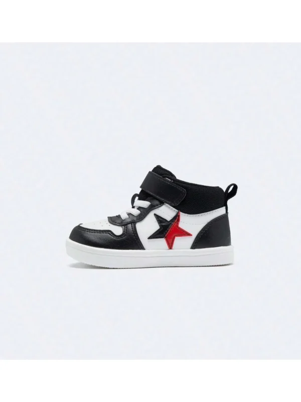 Balabala Baby Boys Star Pattern Sports Shoes Winter Warm Baby Non-Slip Toddler Shoes Black White Outlet