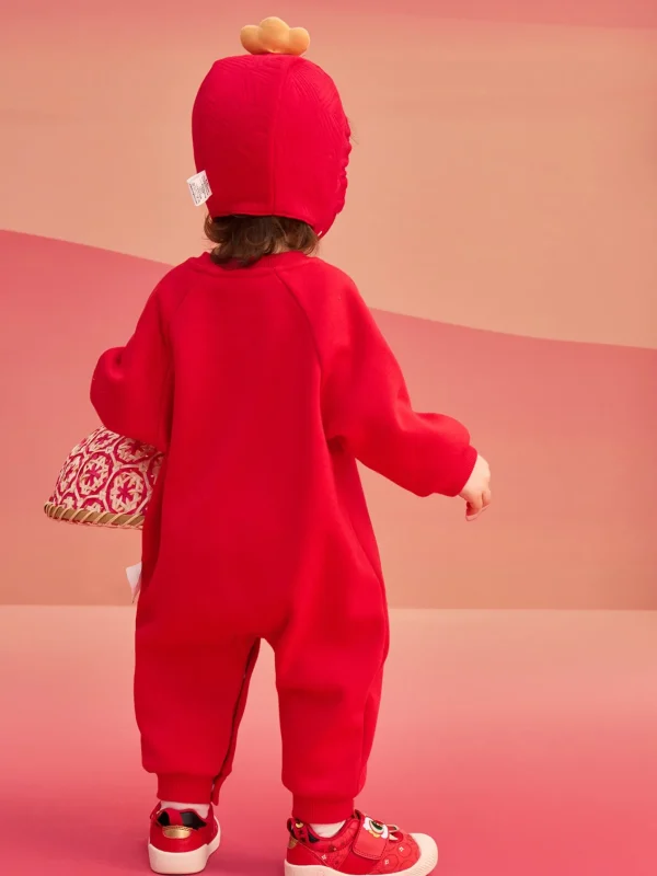 Balabala Baby Clothes Jumpsuit Newborn Romper New Year Greeting Outfit 2025 New Spring New