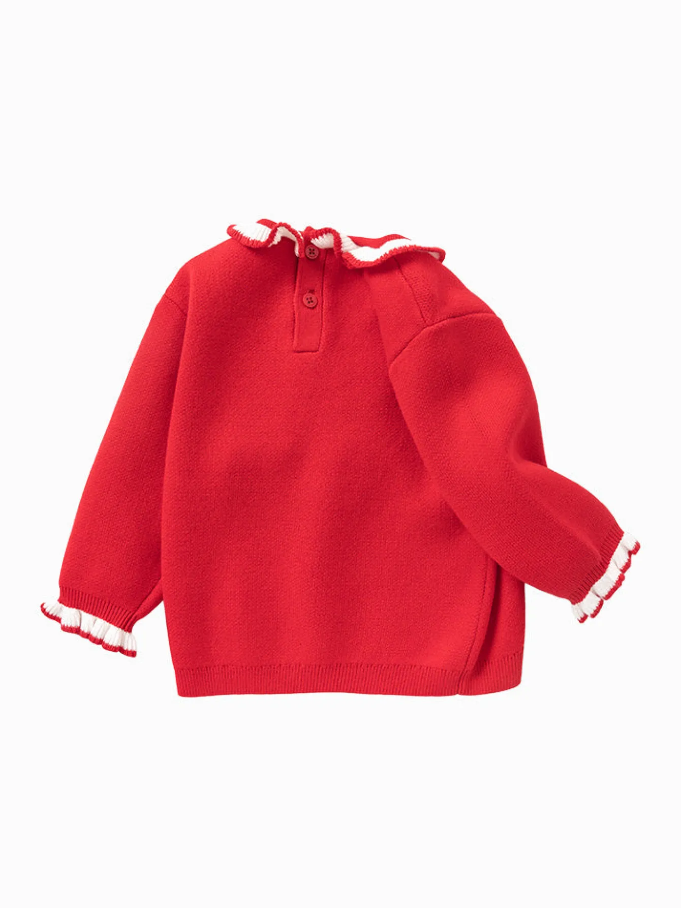 Balabala Baby Girl 100% Cotton Solid Colour Crew Neck Jumper 0-3 Years Chinese Red New