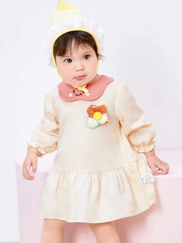 Balabala Baby Girl Cute Lapel Loose Dress Online