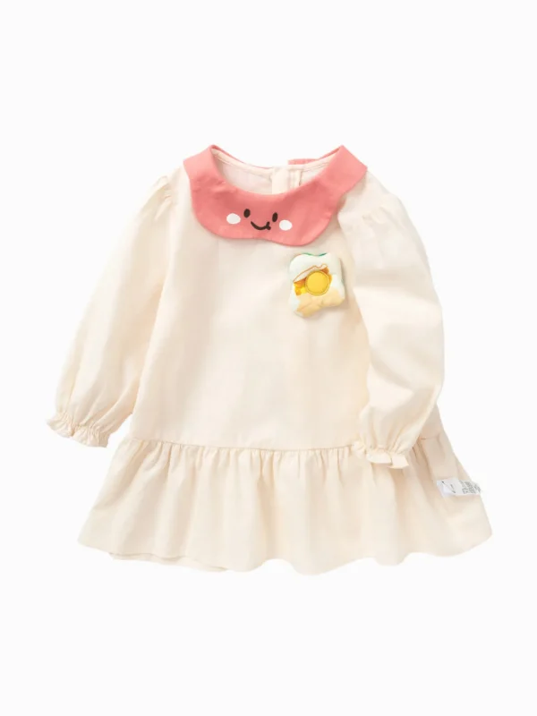 Balabala Baby Girl Cute Lapel Loose Dress Online