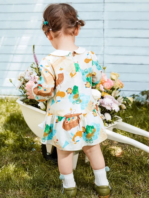 Balabala Baby Girl Cute Lapel Loose Dress Online