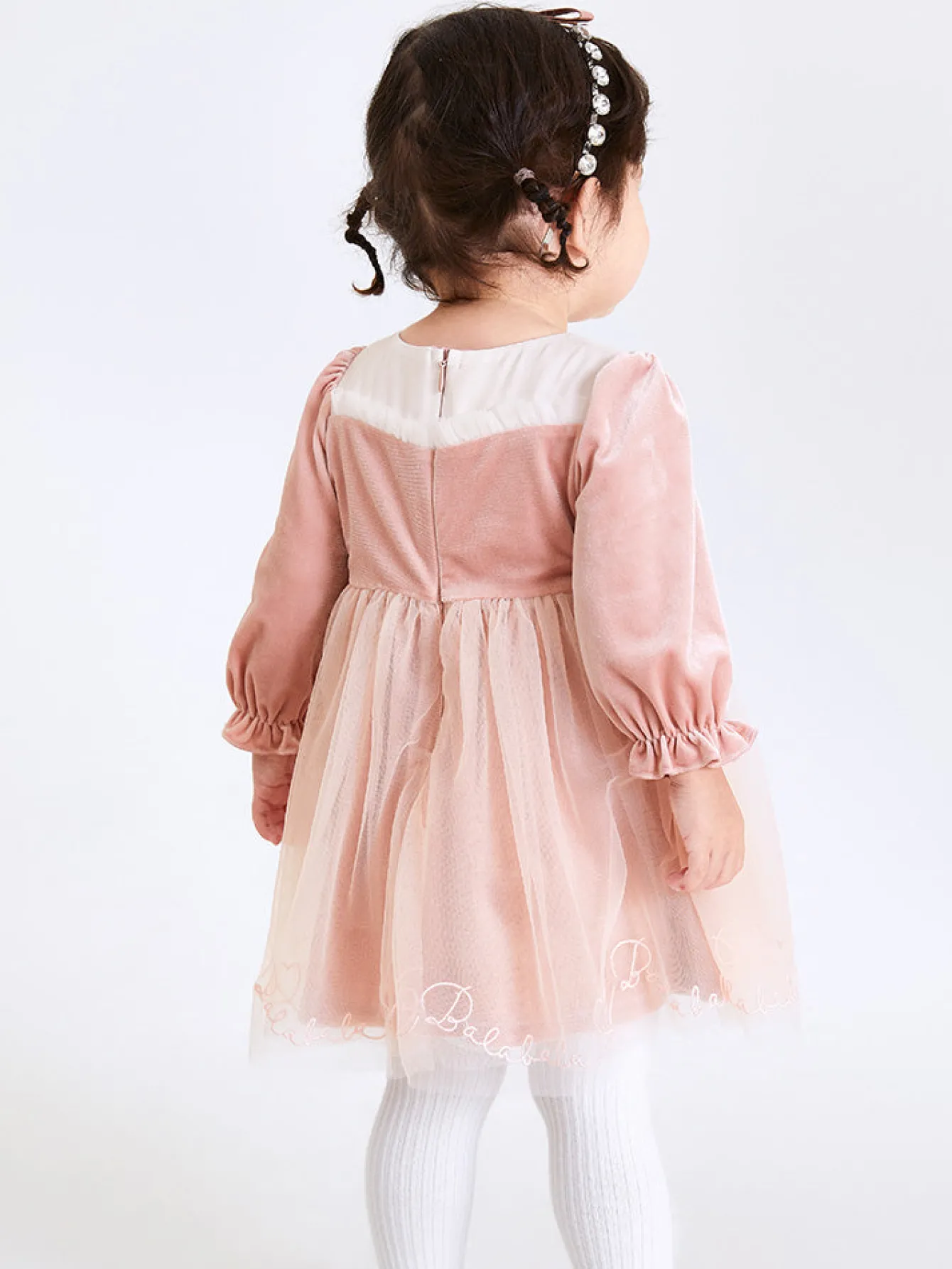 Balabala Baby Girl Velvet Solid Color Woven Dress 0-3 Years Best