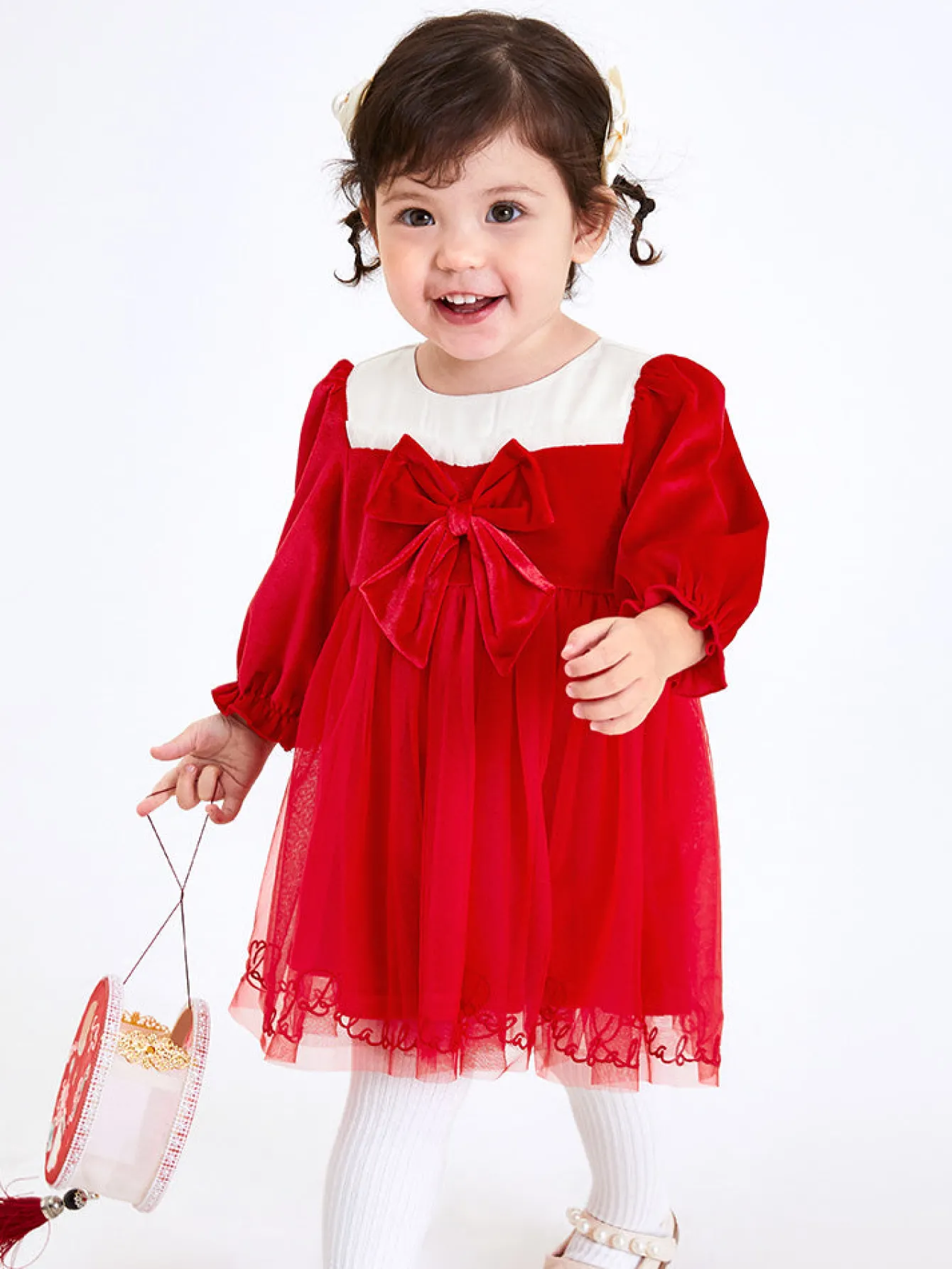 Balabala Baby Girl Velvet Solid Color Woven Dress 0-3 Years Best