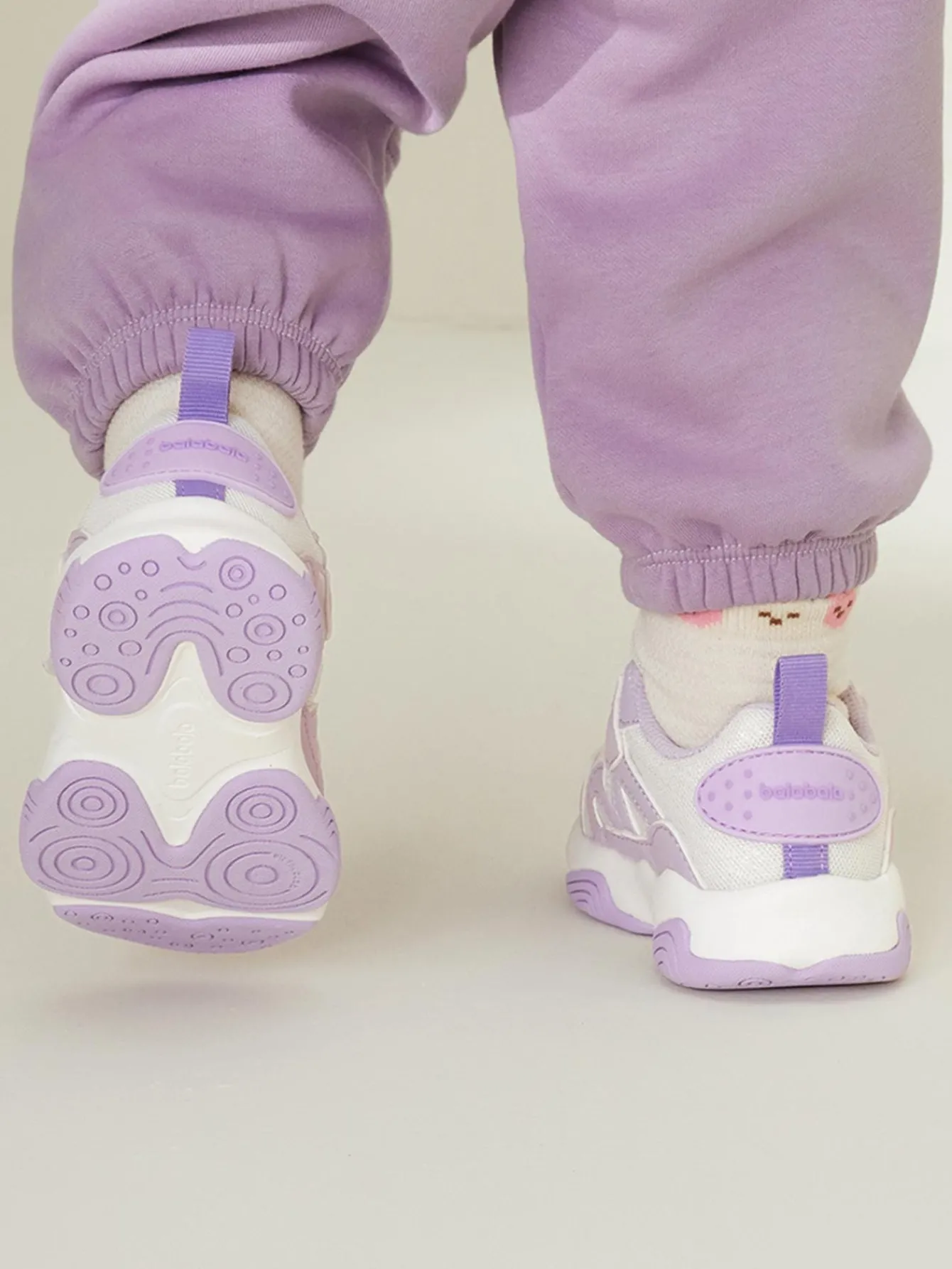 Balabala Baby Girls' Octopus Pattern Magic Tape Closure Anti-Slip Shock-Absorbing Comfortable Casual Sneakers Purple Pink Purple Store