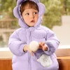 Balabala Baby Hooded Cute Print Down Jacket Violet Best