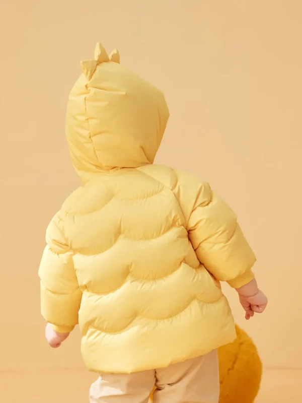 Balabala Baby Hooded Cute Print Down Jacket Light Yellow Best