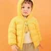 Balabala Baby Hooded Ears Fresh Cute Fun Bright Color Down Jacket Light Yellow Cheap