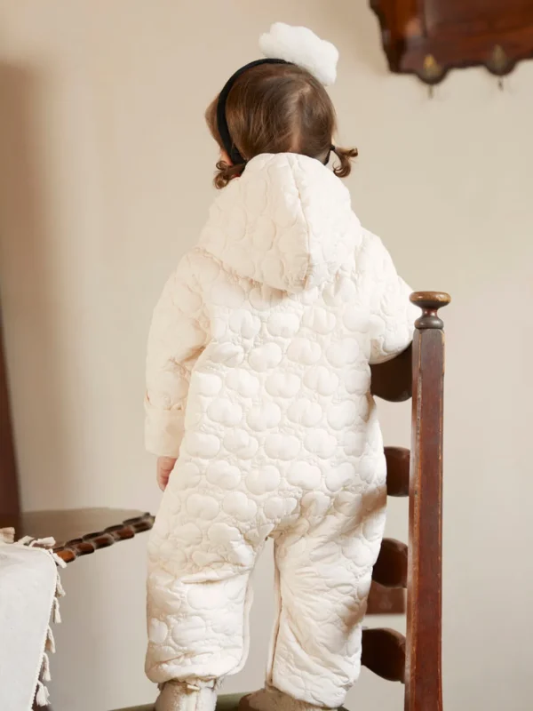 Balabala Baby Hooded Long Sleeve Jumpsuit Cream White Shop