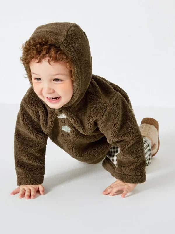 Balabala Baby Hooded Long Sleeve Pattern Long Sleeve Suit Coffee Hot