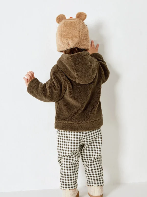 Balabala Baby Hooded Long Sleeve Pattern Long Sleeve Suit Coffee Hot