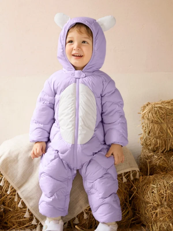 Balabala Baby Hooded Long-Sleeved Three-Dimensional Shape Tail Jumpsuit Violet Flash Sale