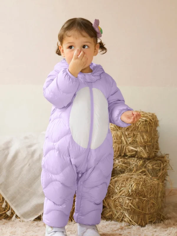 Balabala Baby Hooded Long-Sleeved Three-Dimensional Shape Tail Jumpsuit Violet Flash Sale