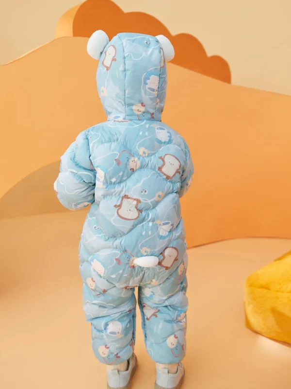 Balabala Baby Hooded Long-Sleeved Three-Dimensional Shape Tail Jumpsuit Blue Hue Cheap