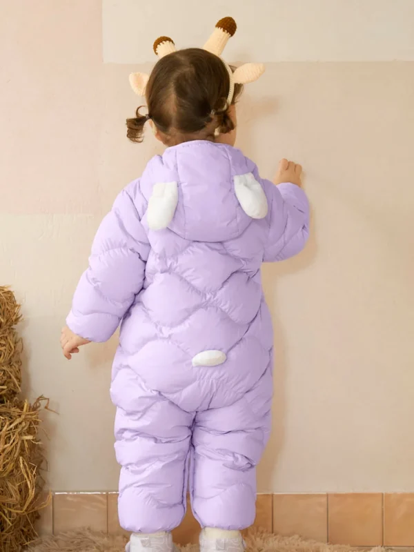 Balabala Baby Hooded Long-Sleeved Three-Dimensional Shape Tail Jumpsuit Violet Flash Sale