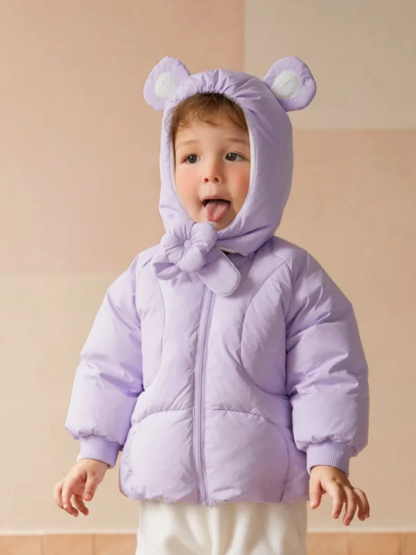 Balabala Baby Hooded Removable Hood Flower Down Jacket Violet Online