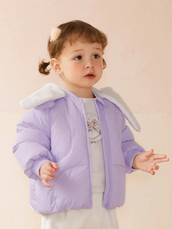 Balabala Baby Hooded Removable Hood Flower Down Jacket Violet Online
