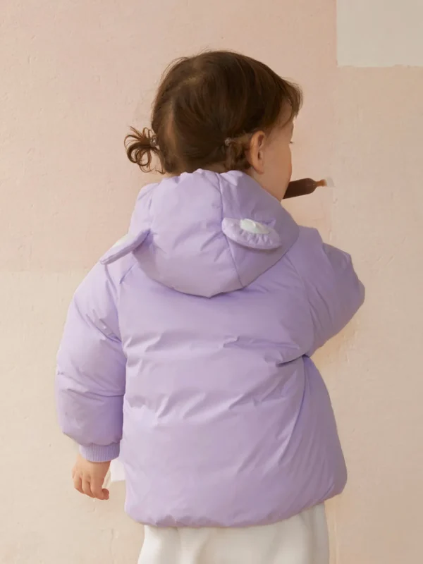 Balabala Baby Hooded Removable Hood Flower Down Jacket Violet Online