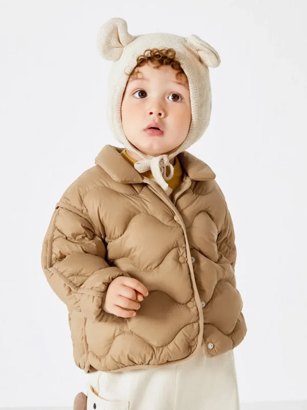 Balabala Baby Lapel Fresh And Lively Down Jacket Light Tan Hot