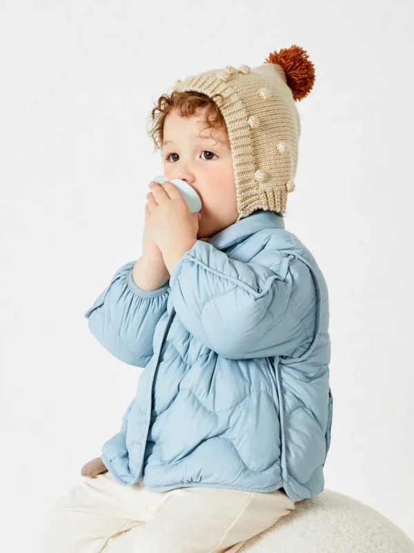 Balabala Baby Lapel Fresh And Lively Down Jacket Ice Blue Best Sale