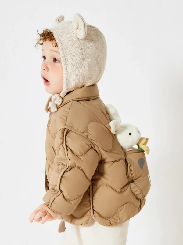 Balabala Baby Lapel Fresh And Lively Down Jacket Light Tan Hot