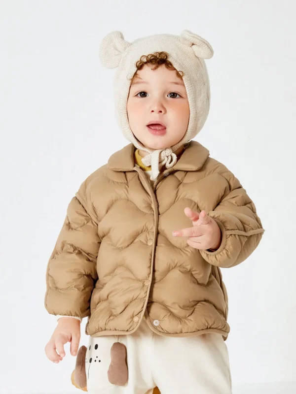 Balabala Baby Lapel Fresh And Lively Down Jacket Light Tan Hot