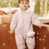 Balabala Baby Lapel Long Sleeve Jumpsuit Pink Outlet