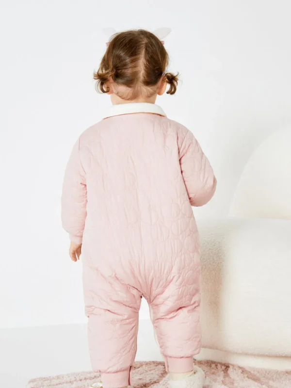Balabala Baby Lapel Long Sleeve Jumpsuit Pink Outlet