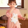 Balabala Baby Plush Animal Round Neck Long-Sleeved Jumpsuit Pink Flamingo Store