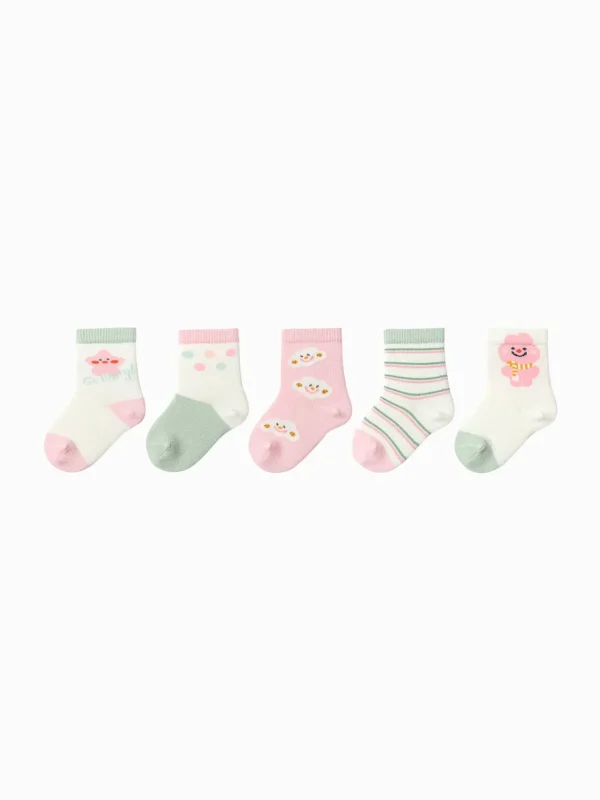 Balabala Baby Socks Year of Snake New Children Cotton Socks Boy And Girl Toddler Animal Year Red 5Pcs Pack Hot