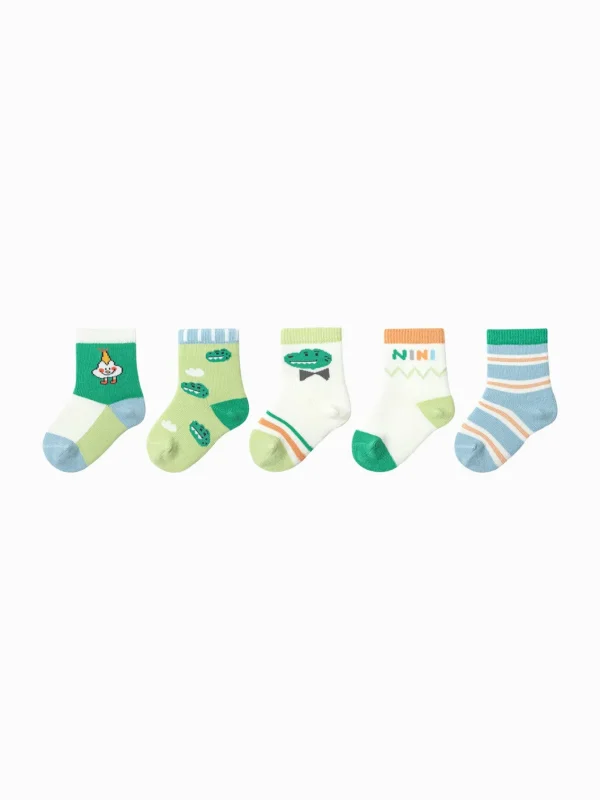 Balabala Baby Socks Year of Snake New Children Cotton Socks Boy And Girl Toddler Animal Year Red 5Pcs Pack Hot