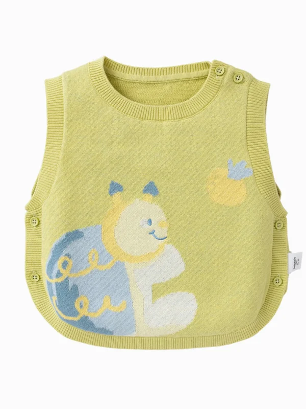 Balabala Baby Unisex 100% Cotton Animal Graphic Woolen Vest 0-3 Years New